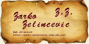 Žarko Zelinčević vizit kartica